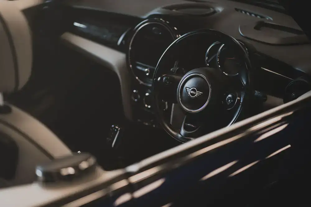 Secure car detailing studio interior